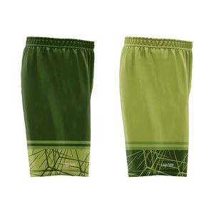 Ensemble d'uniformes de basketball personnalisés sublimés, motif géométrique vert, col en V, sans manches, tissu en maille respirant, unisexe adulte, athlétique - Product Image 3