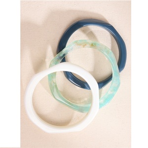 Vintage Colorful Resin <b>Acrylic</b> Luxury Resin Bangles for Women Wedding Gift Crescent Crafts Home Decoration - Product Image 1