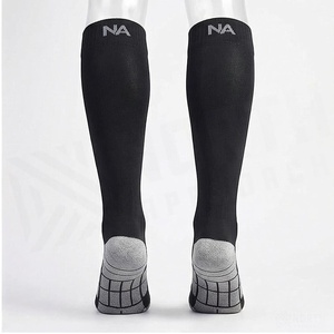 North Approach <b>Knee</b> <b>High</b> Running <b>Socks</b> Breathable Solid Black for Adults Summer Sport Wear - Product Image 2