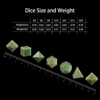 Ensemble de dés de jeu de rôle RPG et de stratégie de table DND, en pierre précieuse minérale naturelle à motif gravé, polyédriques