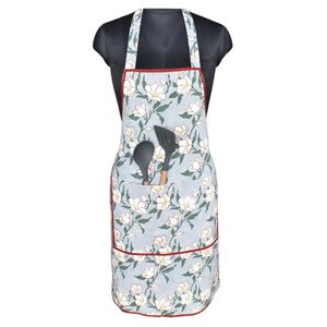 Best Selling Bib <b>Apron</b> With Blue Floral Pattern Machine Washable <b>Cooking</b> <b>Apron</b> Daily Use Classic Style 1-4 Pockets - Product Image 3