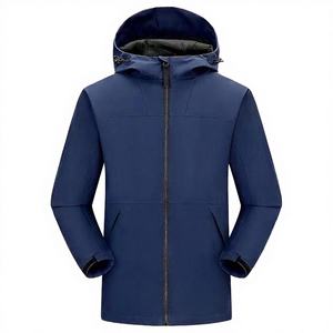 Winter <b>Men's</b> <b>Thin</b> Stand Finished Sun Protection Fleece <b>Jacket</b> Breathable 100% Cotton Waterproof Zipper Front Outdoor Fishing - Product Image 3