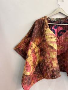 Indian Handmade <b>Boho</b> Women Kantha Oversized Top Hippie Poncho <b>Dress</b> - Product Image 3