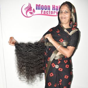 Produit Authentique de Qualité Supérieure Cheveux Naturels Indiens Remy HD Frontal Bouclés Doux et Soyeux Extensions à Trame Simple ou Double Faite à la Machine - Product Image 2