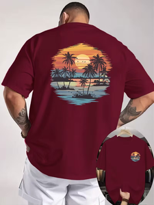 Men's O-Neck Short Sleeve Regular Fit High Quality Customizable T-Shirt 100% Cotton Jersey Breathable Eco-Friendly Quick Dry - Product Image 3
