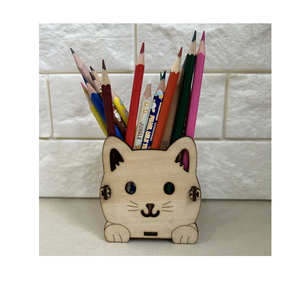 Portaplumas de MDF, Portaplumas Promocional, Adornos Grabados, Decoración de Portaplumas de MDF, Portaplumas/Lápices con Diseño de Gato - Product Image 1