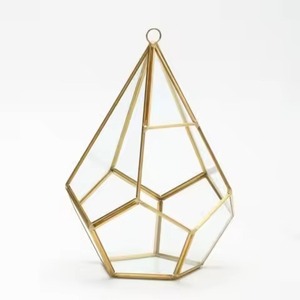 Designer Living Metal Terrarium Glass Planter Stylish Indoor Plant Holder Geometric Home Decor - Product Image 6