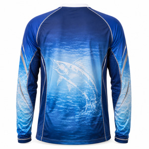 เสื้อตกปลาแขนยาวผู้ชาย UPF 50+ แห้งเร็ว ผ้าโพลีเอสเตอร์ตาข่าย พิมพ์ลายแบบซับลิเมชั่น ป้องกันแสงแดด สำหรับนักตกปลาในทัวร์นาเมนต์ - Product Image 3