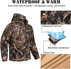 Waterproof Hunting <b>Jacket</b> Outdoor <b>Camo</b> Tactical Windproof Coat - Product Image 3