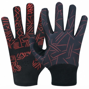 <b>Black</b> Blue Batting Gloves Ambidextrous Knit Fabric Breathable <b>Hook</b> And Loop Closure Unisex Adult Training - Product Image 4