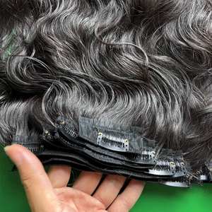 Body Wave <b>Clip</b> Ins Human Hair 100% Unprocessed Raw Hair Invisible Seamless Skin Weft <b>Clip</b> in Hair <b>Extensions</b> - Product Image 3