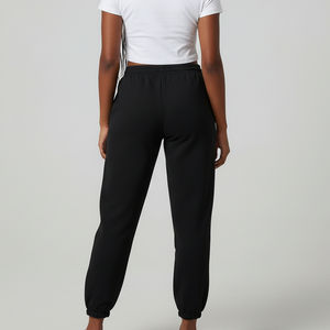 Pantalones de invierno para mujer al por mayor, personalizados, de forro polar de 300 g, 60% algodón, 40% poliéster, ecológicos, de peso pesado, con cintura elástica y cordón ajustable - Product Image 2