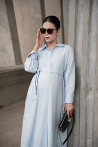 Vestido Maxi Holgado de Maternidad para Mujer, Prenda Informal, Transpirable, Ligero, Tejido Ecológico, Verano, 100% - Product Image 5