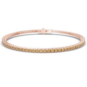 Bracelet tennis de luxe pour femme en or 10 carats, design magnifique, diamants jaunes citron brillants cultivés en laboratoire (2 carats) Tw. pour les certifiés - Product Image 4
