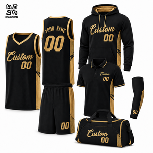 Ensemble de maillots de basket personnalisés en gros : débardeur, short, sweat à capuche, polo, sac de sport, uniforme d'équipe unisexe pour adulte, séchage rapide - Product Image 2