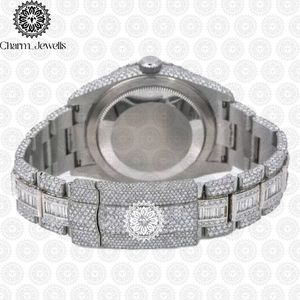 Reloj de Lujo para Hombre Charm Jewells, Acero Inoxidable, Esfera de 40 mm, Correa de 20 mm, Bisel con Diamantes, Cierre Oculto con Botón, Movimiento Mecánico - Product Image 3
