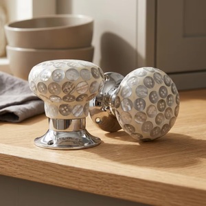 Glass Round Cabinet <b>Knobs</b> With Button Pattern Contemporary Design Durable Furniture Handle For Home Bar - Product Image 4