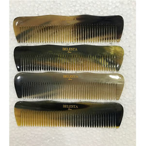 Gran oferta peine de salón hecho a mano con cuerno de búfalo de dientes finos logotipo personalizable para uso doméstico - Product Image 4