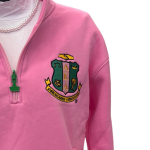 Sudadera Rosa de Manga Larga con Cuello Alto y Cremallera de un Cuarto para Mujer, de Forro Polar Suave, Casual, Cómoda y a la Moda - Product Image 4