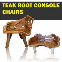 Chaises de console en racine de teck