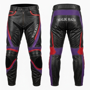 Pantalon de moto en cuir véritable fait main pour homme et femme, taille personnalisée, vêtements de course - Product Image 6