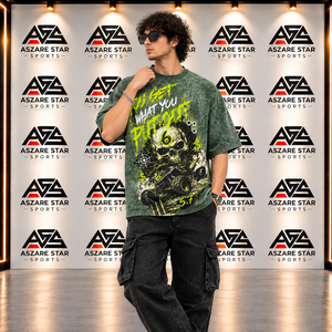 Camiseta con estampado personalizado al por mayor, camiseta con lavado ácido, camiseta con impresión digital, camiseta vintage personalizada con efecto desgastado - Product Image 2
