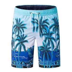 Pantalones Cortos Estampados con Palmeras Tropicales para Hombre, Estilo Casual de Verano, Cintura Elástica Ligera, Estilo Vacacional, Logotipo Personalizado, Venta al Por Mayor - Product Image 2