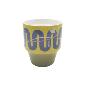 แก้วกาแฟเซรามิคลายคลื่นย้อนยุคพิมพ์ลายดอกไม้แบบขายส่งตามสั่ง - Product Image 2