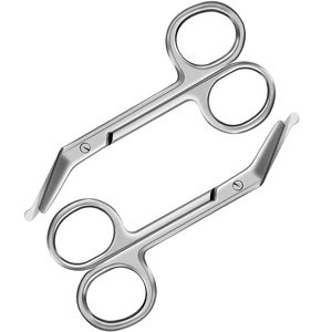 Ciseaux à pansements médicaux en acier inoxydable avec embout de sécurité pour la coupe de pansements et les soins aux patients - Product Image 1