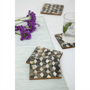 Sous-verres ronds faits main en nacre incrustée, sous-verres en coquille d'ormeau pour la décoration de table basse, vente en gros d'articles de table en nacre - Product Image 5