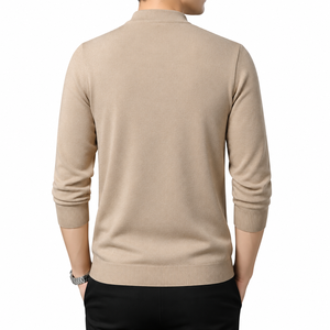 Pull-over pour homme en beige à motif géométrique, manches longues, tricoté, pour l'automne, anti-boulochage - Product Image 5