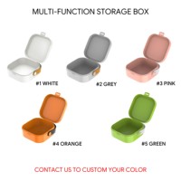 Boîte de rangement portable avec logo personnalisé, cadeau promotionnel avec coque en PP, doublure en silicone et poignée en cuir