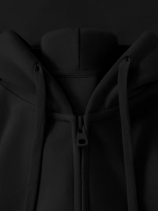 Zip-up 100% Cotton Full Sleeve Hoodie Hooded Sweatshirts for Women with a Loose Fit Featuring a Zip-Up Design Long Sleeves - Product Image 6