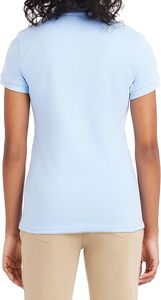 Polo à manches courtes bleu clair pour femme, couleur unie, coton piqué respirant, vêtements décontractés - Product Image 4