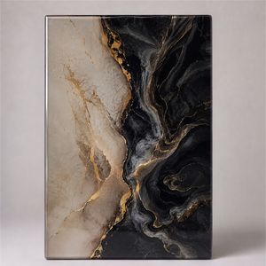 Black White Gold Marble Pattern Tablet <b>Memorial</b> Tribute Decor Panel for Funeral Tribute <b>Wall</b> Display - Product Image 1