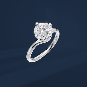 Anillo de Platino con Diamante Redondo de 2.00ct Creado en Laboratorio, Diseño Elegante de Torsión Cruzada, Anillo de Aniversario, Precio de Fábrica - Product Image 1