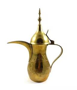 Cafetière arabe en acier inoxydable, écologique, de qualité alimentaire, théière islamique, couvercle doré, pot de service traditionnel du Moyen-Orient - Product Image 5