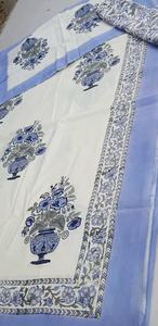 Hand Block Print Cotton Bedsheet with Pillow Covers |Botanical Print Bedding| Indian Handmade Bedspread | Soft Cotton Bed Sheet. - Product Image 2