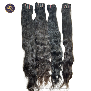 100% Natural ondulado 12 \ "Negro Remy extensiones de cabello de alta calidad virgen indio templo trenzado cabello crudo - Product Image 3