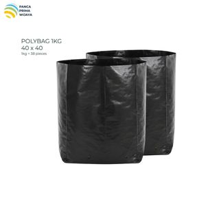 Sac de culture en polyéthylène noir de haute qualité 35x35cm, sac de plantation robuste pour pépinière, paquet de 1kg, 40 pièces pour l'agriculture, fournisseur OEM - Product Image 1