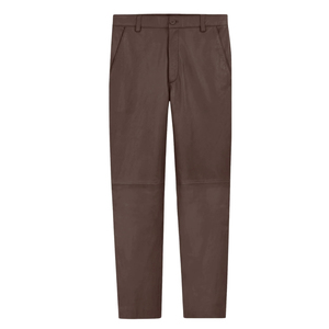 Traje de dos piezas marrón para hombre, blazer de solapa con muescas y pantalones, cierre de un solo botón - Product Image 4