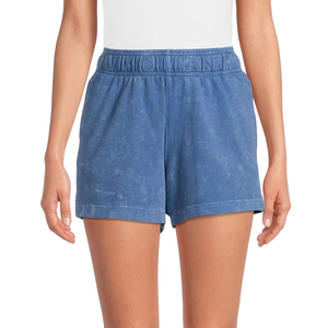 New Arrival Women's High French Terry Solid Jogger Streetwear Shorts Breathable Eco-Friendly Vintage Acid <b>Wash</b> High Quality - Product Image 3