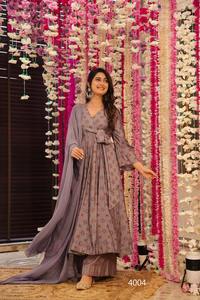 Hermoso Vestido Anarkali de Diseño Indio-Pakistaní, Tela Muslin, Estampado Digital Elegante, para Fiestas, Casual, Tradicional, Ropa Femenina - Product Image 4