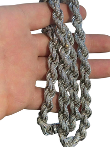 Heavy <b>Rope</b> <b>Chain</b> Necklace Fine Jewelry Pendants & Charms 925 Silver Moissanite Bold Luxury Statement Jewelry - Product Image 1