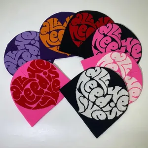 Gorro de Punto Jacquard Acrílico de Alta Calidad para las Cuatro Estaciones, Diseño Neutral Moderno para Invierno, Impresión de Letras Personalizada, Unisex - Product Image 6