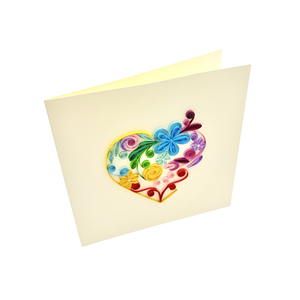 Luxury Heart Floral Quilling <b>Card</b> Handmade Greeting <b>Card</b> For Special <b>Occasions</b> 3D Rainbow Quilled <b>Card</b> With Envelope Wholesale - Product Image 4