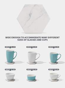 Posavasos de Cerámica Absorbentes con Patrón de Mármol Blanco y Base de Corcho para Protección de Mesa, Previenen Manchas de Agua y Derrames - Product Image 2