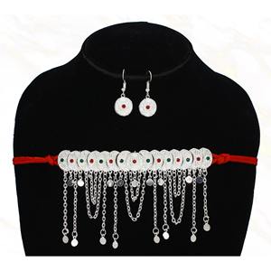 Martasha Designer Islamique Ramadan Spécial Argenté EAU Bijoux Spécial Dubaï Bijoux Collier Boucle D'oreille Ensemble Bijoux Arabes - Product Image 5