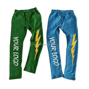 Pantalones Acampanados para correr de calle para hombre, novedad en venta al por mayor, pantalones ligeros 3D para chándal con tachuelas y estampado de hojaldre, pantalones de chándal informales Mid W - Product Image 4