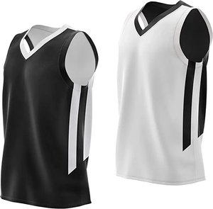 Maillot de basketball personnalisé 2026 avec logo, vente en gros, vêtements de sport unis pour hommes, impression par transfert thermique, maillot de basketball respirant à col en V - Product Image 1